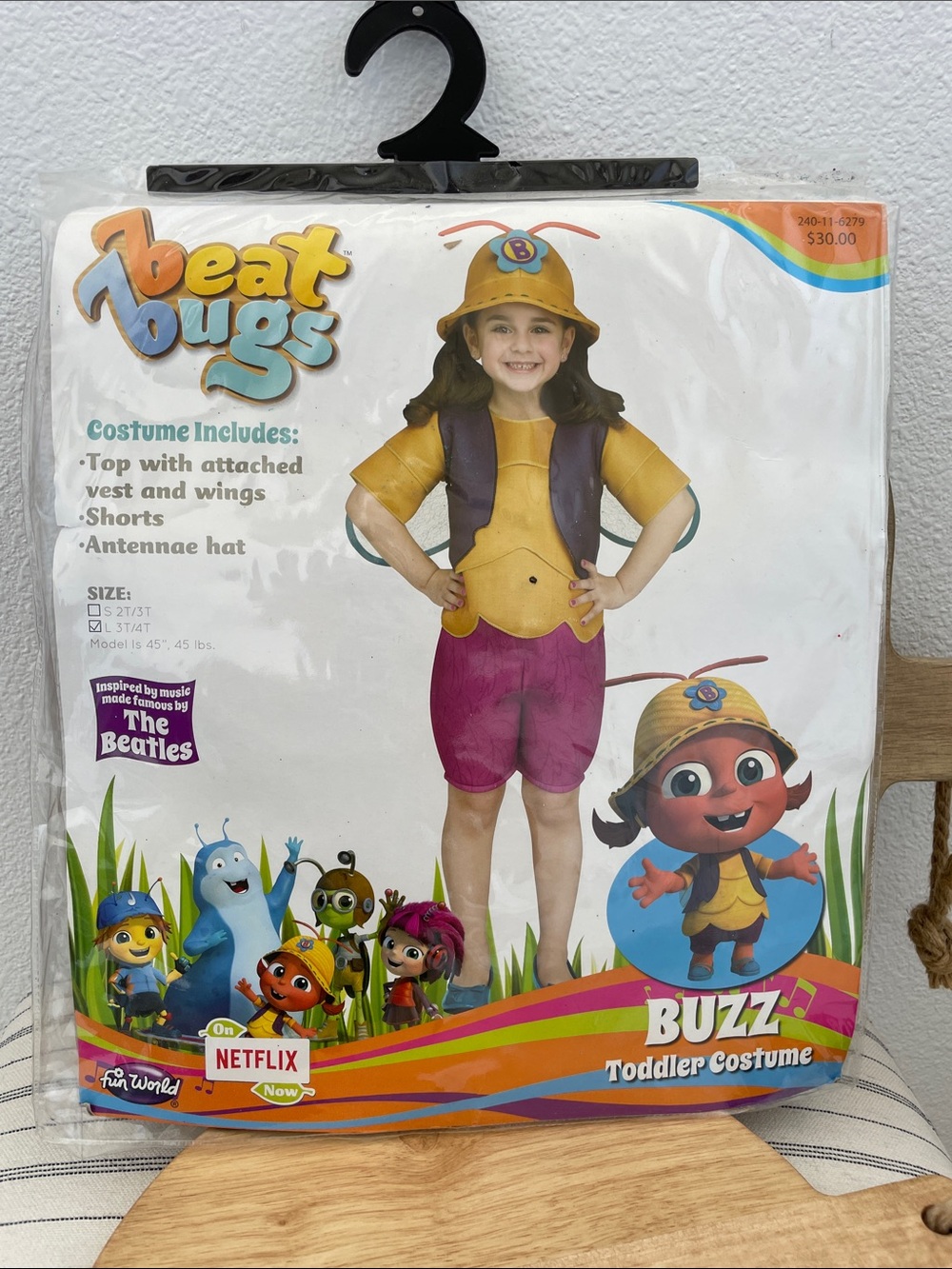 SALE! Beat Bugs Buzz Toddler Halloween Costume - Yellow & Purple 3/4T